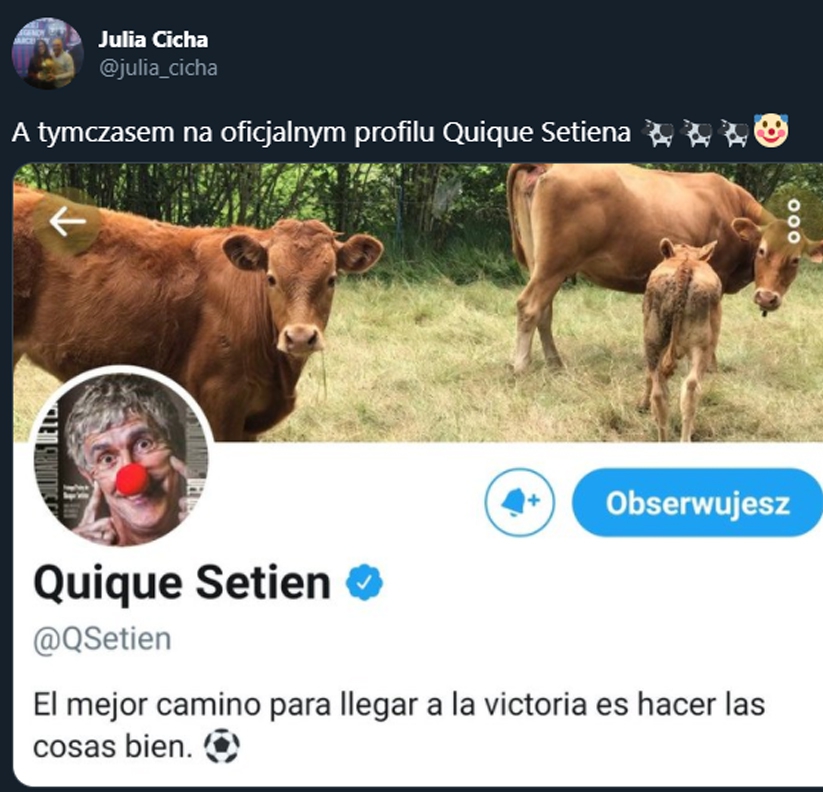 Tak teraz wygląda oficjalny profil Quique Setiena! :D